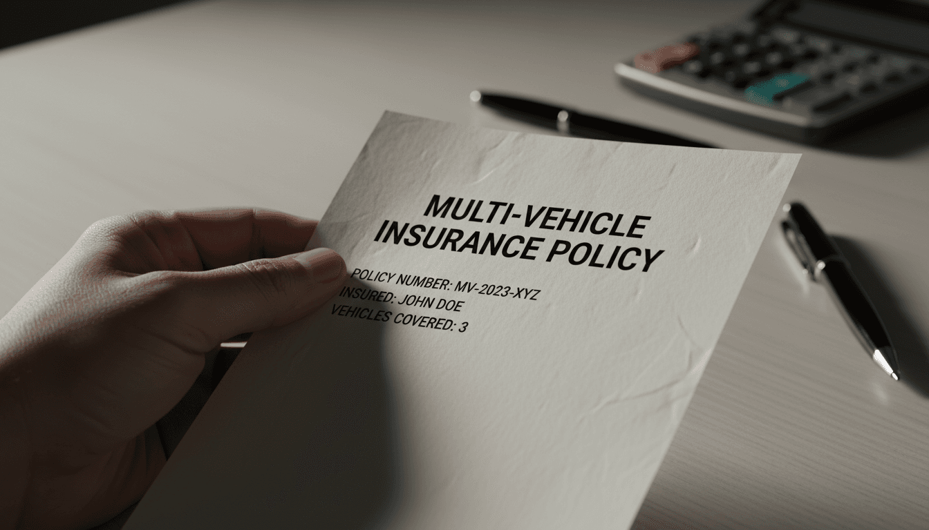Close-up of insurance policy document showing coverage details